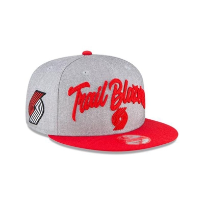 Grey Portland Trail Blazers Hat - New Era NBA Official NBA Draft 9FIFTY Snapback Caps USA4027693